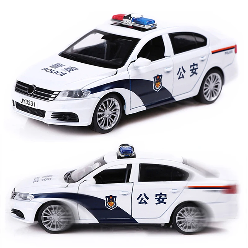

Finger Rock 1/32 Scale Simulation Alloy Car VW Police Auto Model Diecast Vehicle Toys Flashing Light Pull Back Car Toys