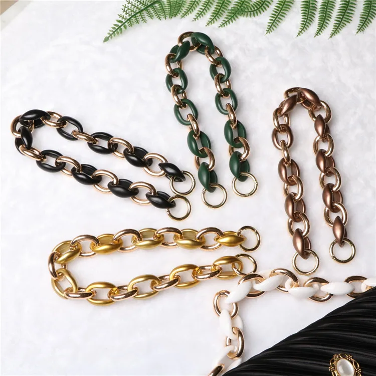 

40cm Acrylic Buddhist Relics Metal Mix Bag Handle Designer Shoulder Strap Luxury Women Bags Chain Purses Chains Bags Accessories