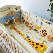 Промо-акция! 6 шт. постельное белье для новорожденных малышей наборы для кроваток с листом и бампером хлопок(бамперы+ простыня+ наволочка