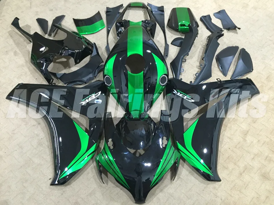 ABS Обтекатели для CBR1000RR CBR1000 CBR 1000 RR 2008 2009 2010 2011 ABS впрыска обтекателя кузова Комплект на заказ Зеленый Черный Великобритания