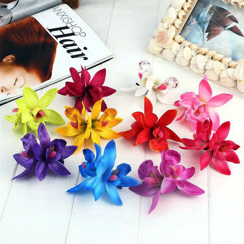 

Hot Sale Women Summer Bohemia Beach Lily Orchid Flower Hair Clip Bridal Wedding Headwear Holiday Hair Ornaments Accessories