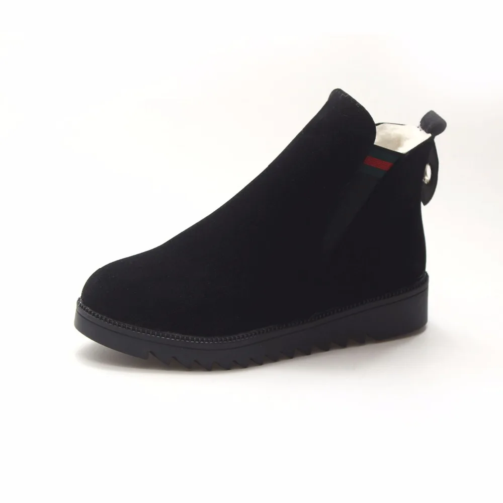 

Booties Snow boots 2018 MoBeiNi winter new warm non-slip shoes round head flat boots women's shoes