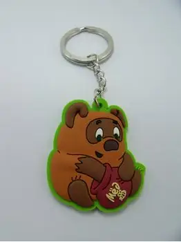 

Cartoon Bear PVC key tag Customize pvc embossed rubber made character keychains ,keychain compass