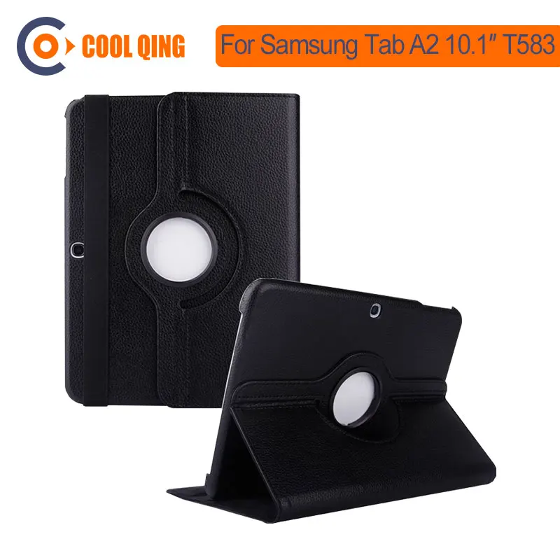 

360 Degree Rotate Tablets Case For Samsung Tab A2 10.1 Inch T583 Multi-angle Adjustable PU Cover Smart Sleep Wake Up For Samsung