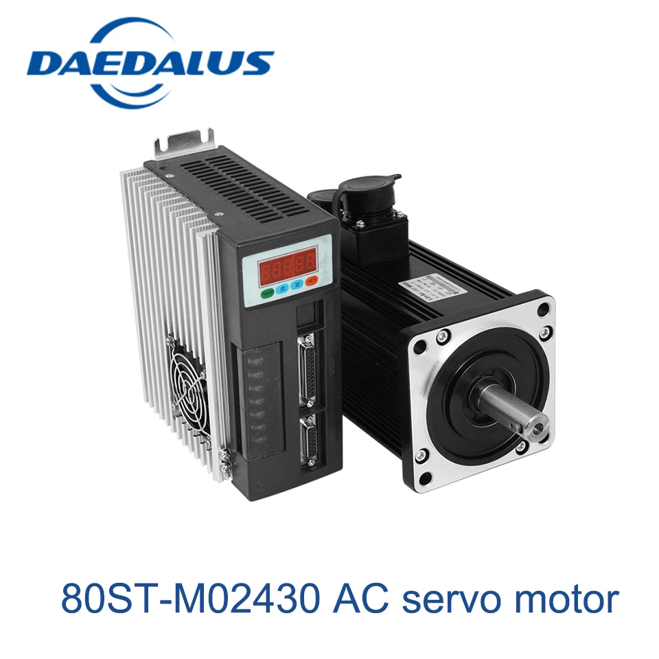 

Servo Motor 80ST-M02430 750W AC Motor 220v cnc 0.75KW 2.39N.M 3000RPM With Servo Driver
