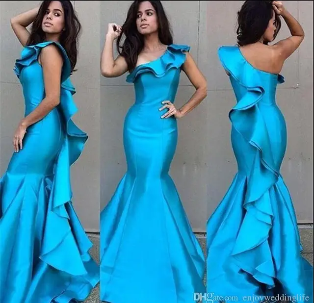 evening dress with ruffles
