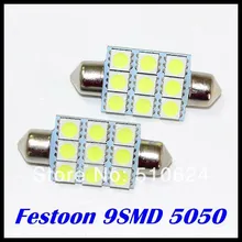 500 шт./лот C5W светодиодная купольная лампа гирлянда 36 мм/39 мм/41 мм 9smd 5050 СВЕТОДИОДНАЯ Гирлянда для салона Светодиодные лампы для автомобильных фар лампа белого света