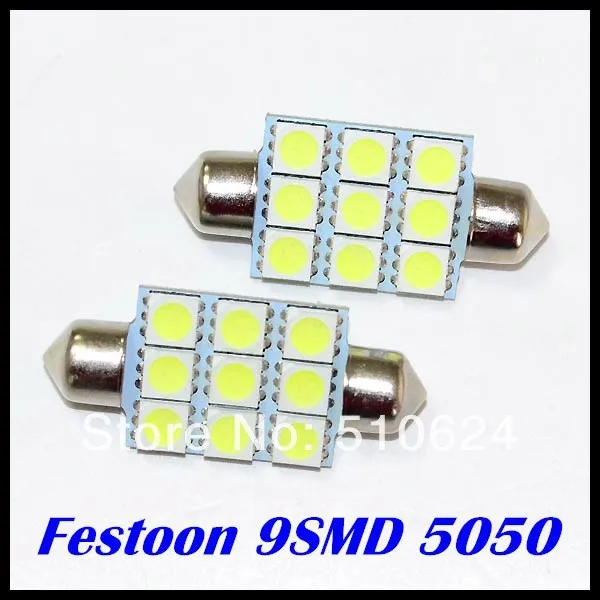 

Wholesale 500pcs/lot C5W led dome light 36MM 39MM 41MM 9smd 5050 led Interior Festoon led car light Bulb White light