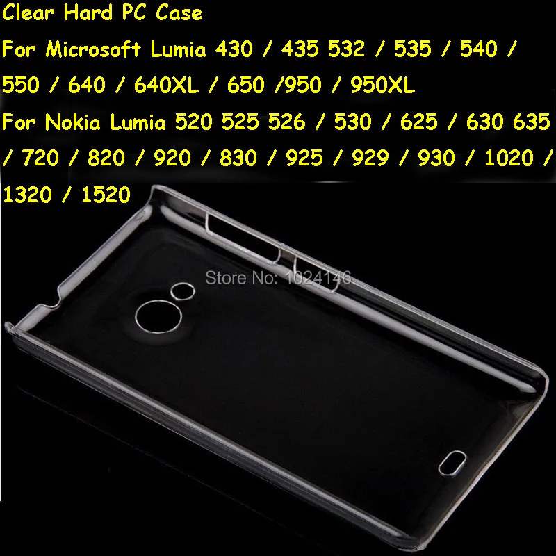 

New Slim Crystal Transparent Hard PC Back Case Cover Protection Skin Shell For Microsoft Nokia Lumia 435 640XL 650 730 925 1520