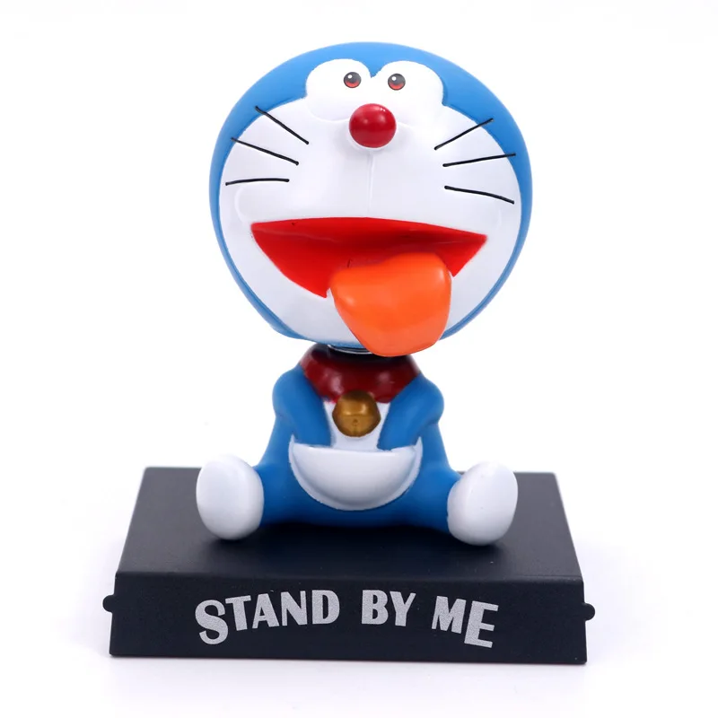 11 см Doraemon Аниме Фигурка встряхните голову держатель телефона кронштейн украшение автомобиля аниме модель ПВХ игрушки для рождественских подарков - Цвет: H