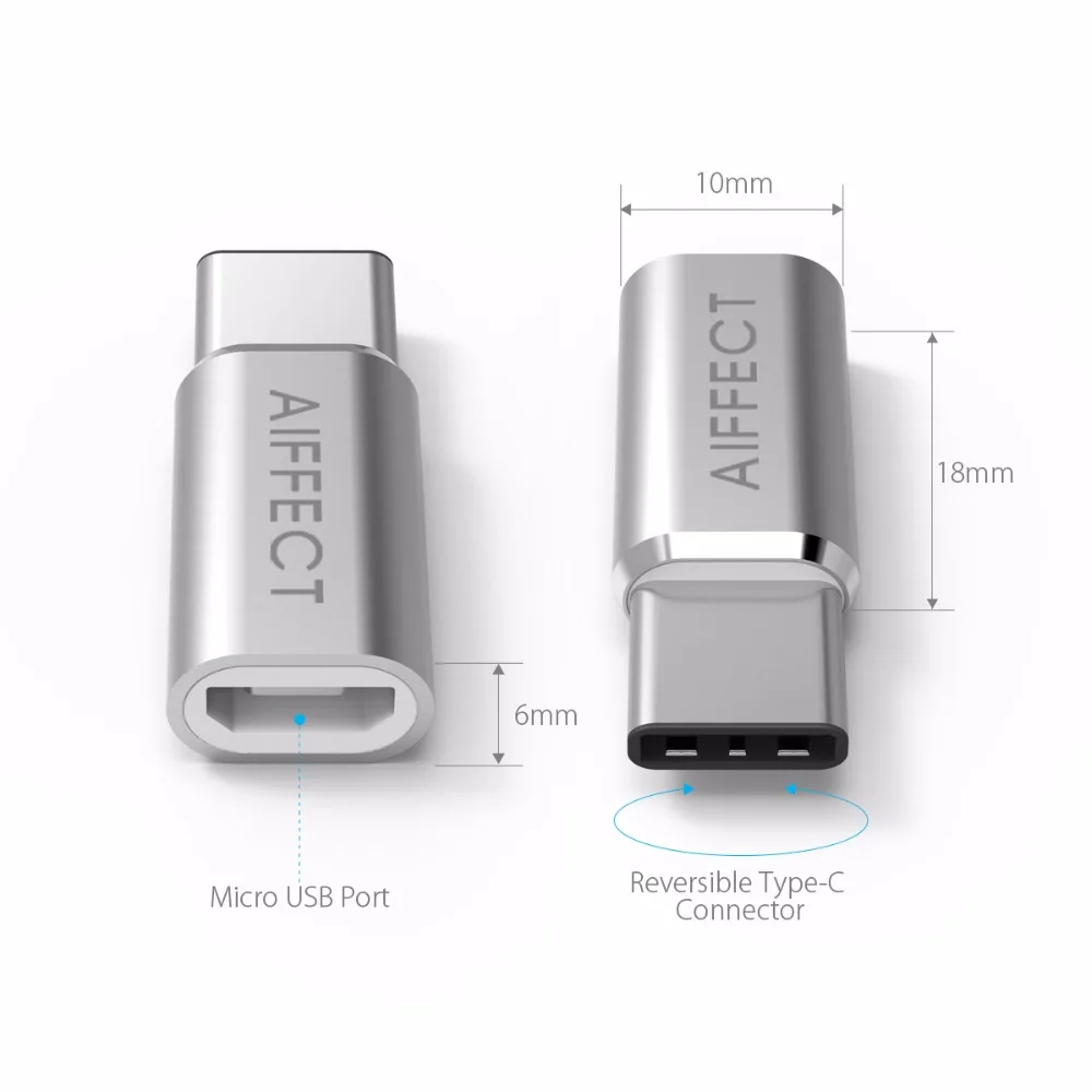 AIFFECT type C адаптер для Micro USB адаптер type-C к Micro B конвертер для мобильных телефонов ноутбуков планшетов