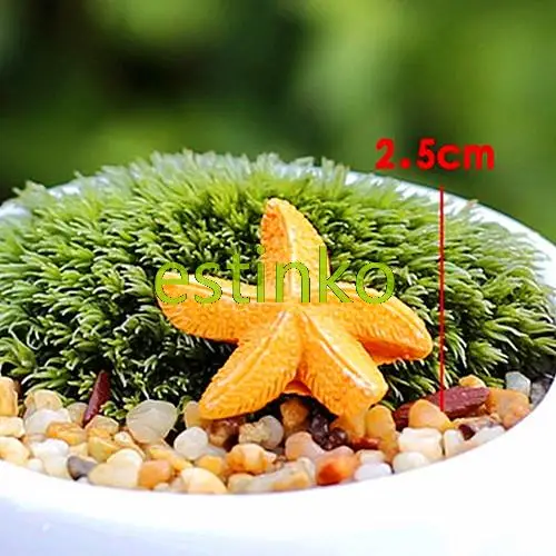 Micro Landscape Crafts Mini Yellow Starfish 1pc Resin Mini Ornament Scenery Bonsai Accessory Flower Pot Decoration Free Shipping