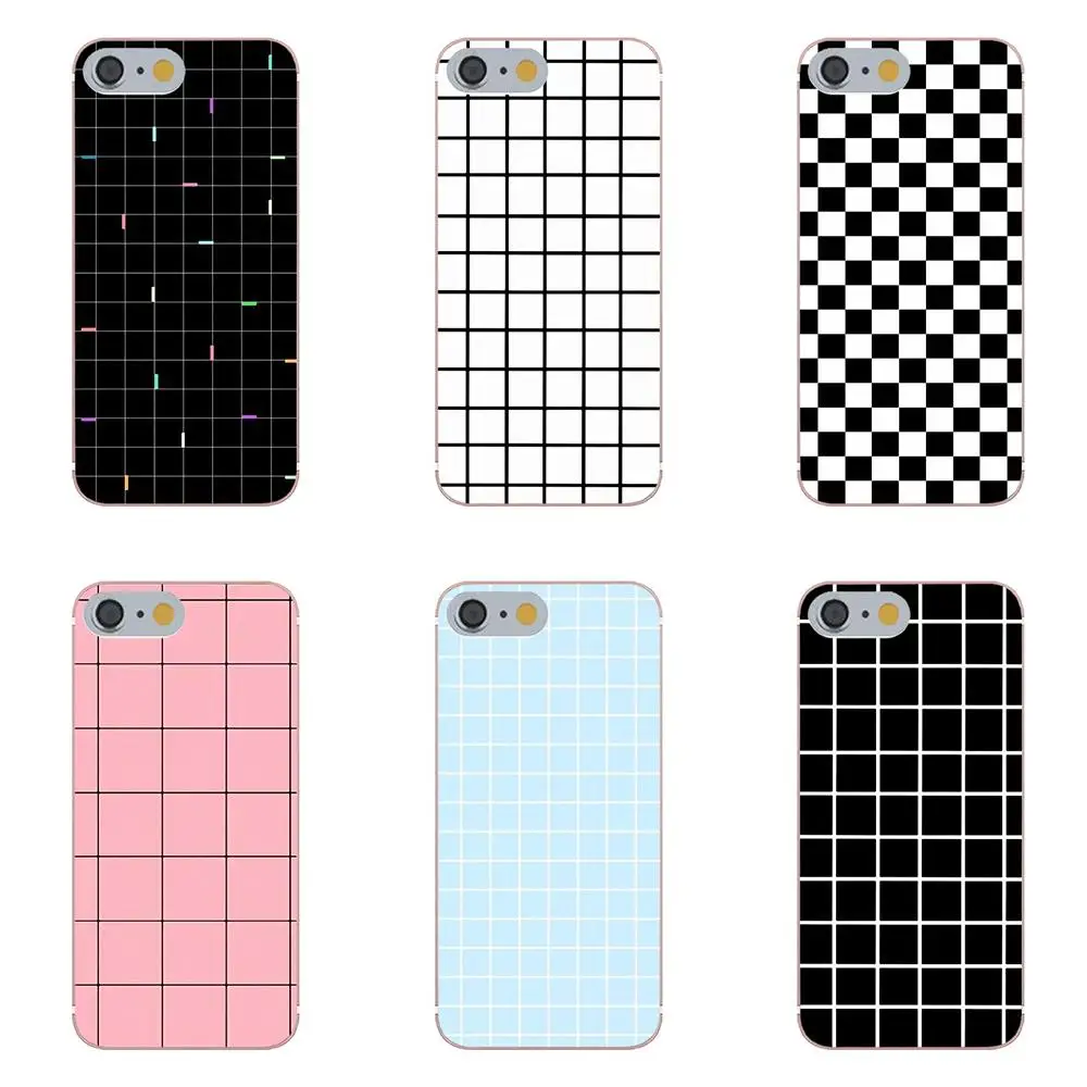 

Tpwxnx Luxury Retro Black White Grid For Galaxy Alpha Core Prime Note 4 5 8 S3 S4 S5 S6 S7 S8 S9 mini edge Plus Soft Cell Phone