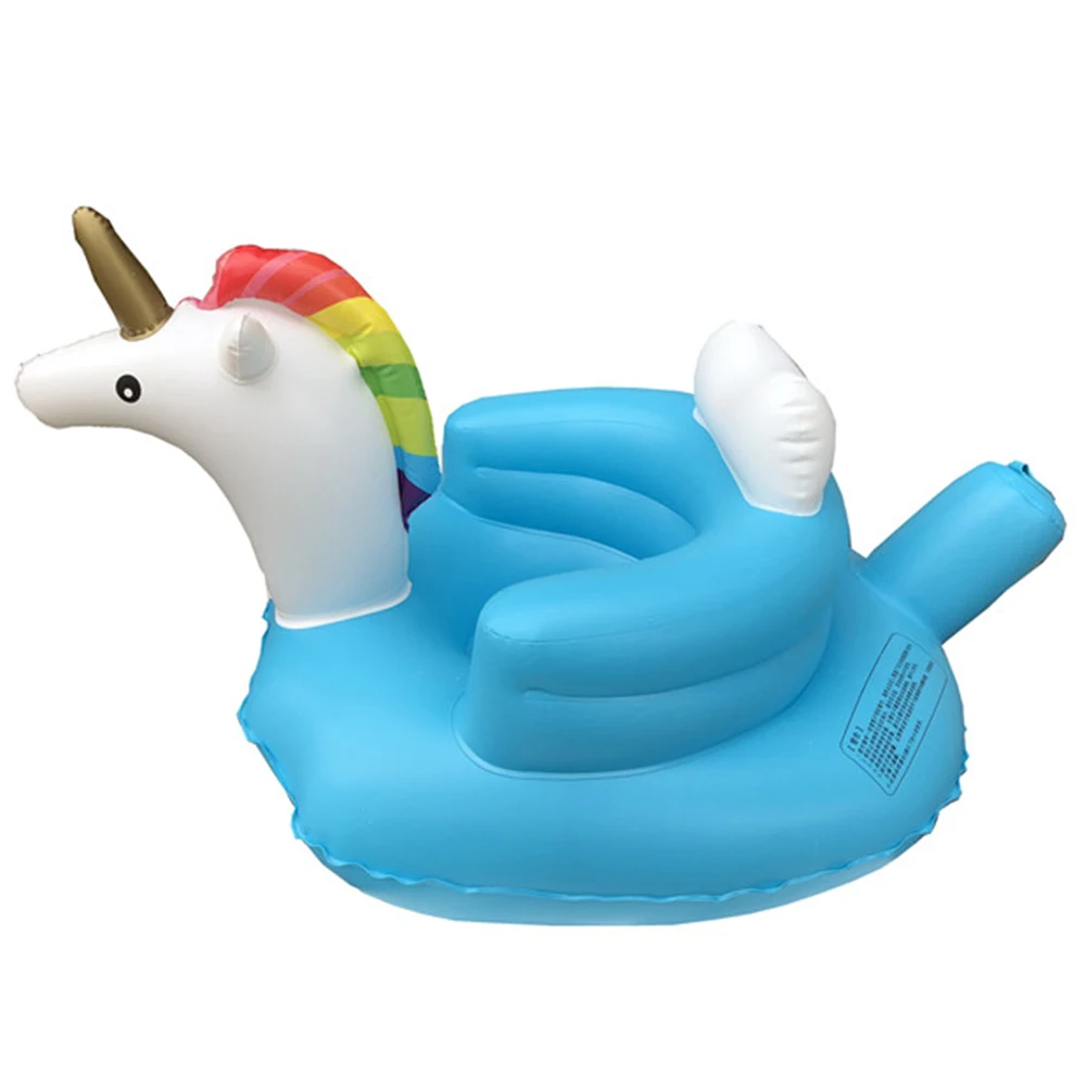 

NEW Inflatable Baby Chair Portable Kids Sofa Cartoon Training Seat Pushchair for Play Beach Travel PVC Cyan Unicorn
