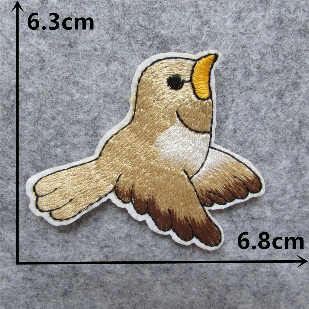 Bird Animal DIY Cartoon Badges Patch Iron on Clothes Embroidered Appliques Stripes Stickers DIY jeans Accessories Scrapbooking