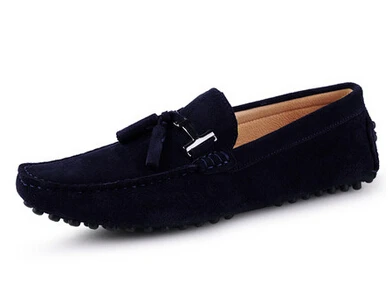 Vanmie/ брендовые весенние Замшевые мужские лоферы с кисточками, Мокасины, мужская повседневная обувь для вождения, мужская обувь на плоской подошве - Цвет: dark blue