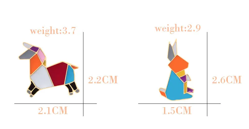 Мода Оригами журавль кролик Пингвин слон кошка Гусь КИТ Броши с лошадью красочные сплайсинга животных эмаль булавки значки ювелирные изделия