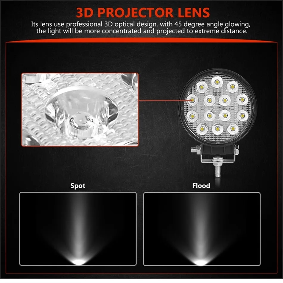 4 inch 42W Round led work light