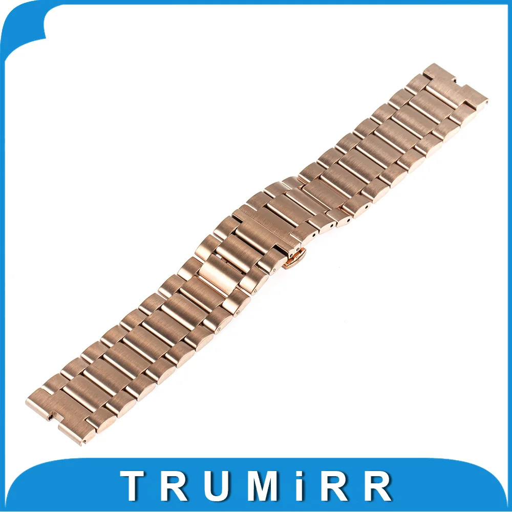 

22mm Stainless Steel Watchband Butterfly Buckle Strap Bracelet for Motorola Moto 360 1 1st Gen 2014 Smart Watch Replacement Band