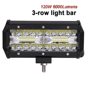

7 inch LED Bar LED Work Light Bar for Driving Offroad Boat Car Tractor Truck 4x4 SUV 9-30V Rated 120W