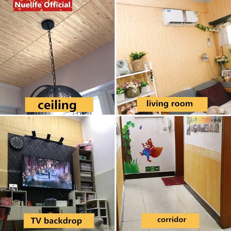 3d поролоновые хлопковые деревянные настенные наклейки для гостиной, спальни, детской комнаты, детского сада, потолок, анти-столкновения, мягкие настенные наклейки