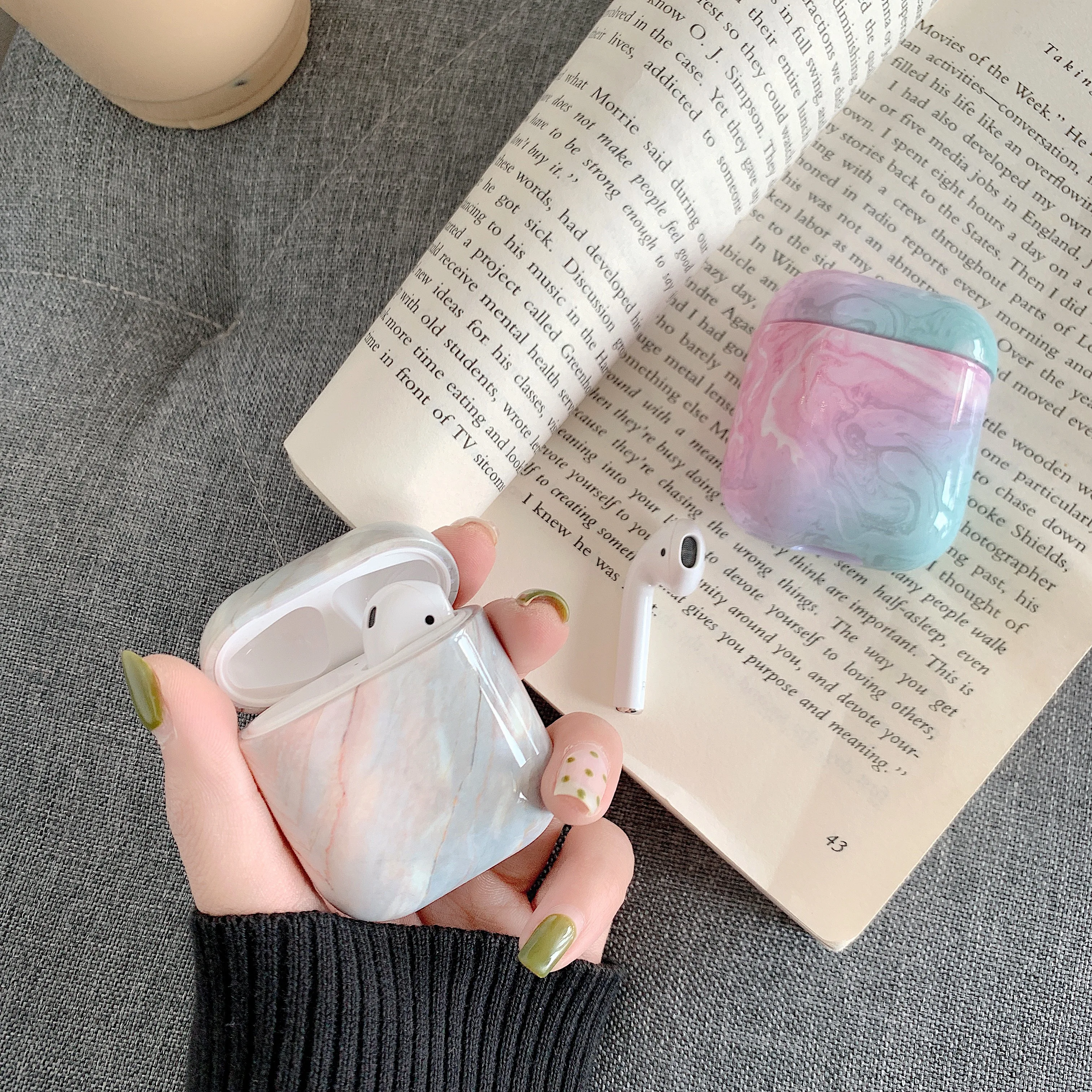 Luxury agate Marble hard case for Apple Airpods case protective cover Bluetooth Wireless Earphone Case Charging Box case bags