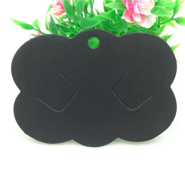 48Pcs Paper Vomen Hair Accessory Hairpin Packing Cards Hair Clip Displays Card 6.5*9cm Paper Jewelry Hang Price Tag Cards - Цвет: black