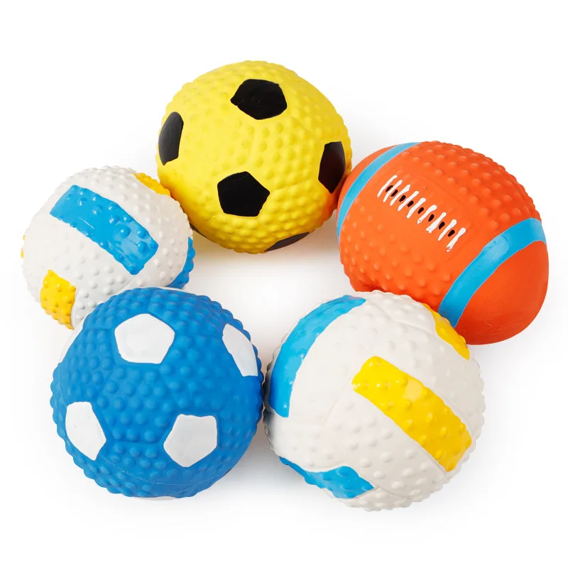 Pet Football Rugby Tennis Ball Toys Puppy Dog Squeaky Chewing Toy