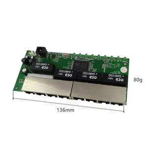 Image 4 - OEM PBC 8 พอร์ตสวิตช์ Gigabit Ethernet 8 พอร์ต met 8 pin way 10/100/1000 m hub 8way power pin Pcb board OEM เจาะ gat