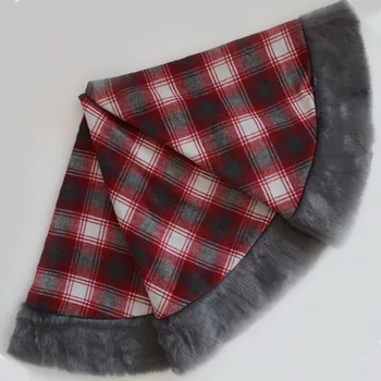 

Sorrento 36"/42"/50" Christmas Tree Skirt Plaid XMAS Tree Decoration Merry Christmas Supplies with faux fur border Decoration