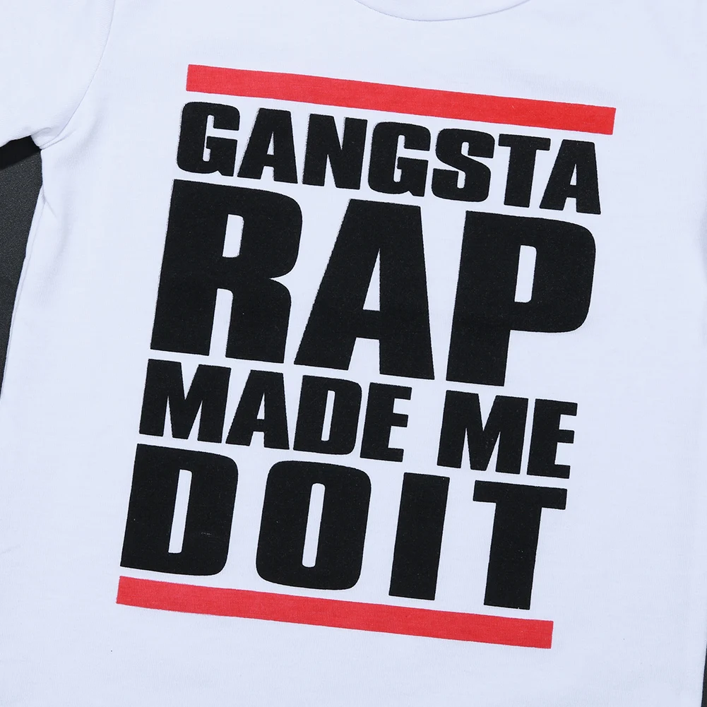 Gangsta Rap Gaya Desain Keren Dicetak T Shirt Pakaian Anak Anak Laki