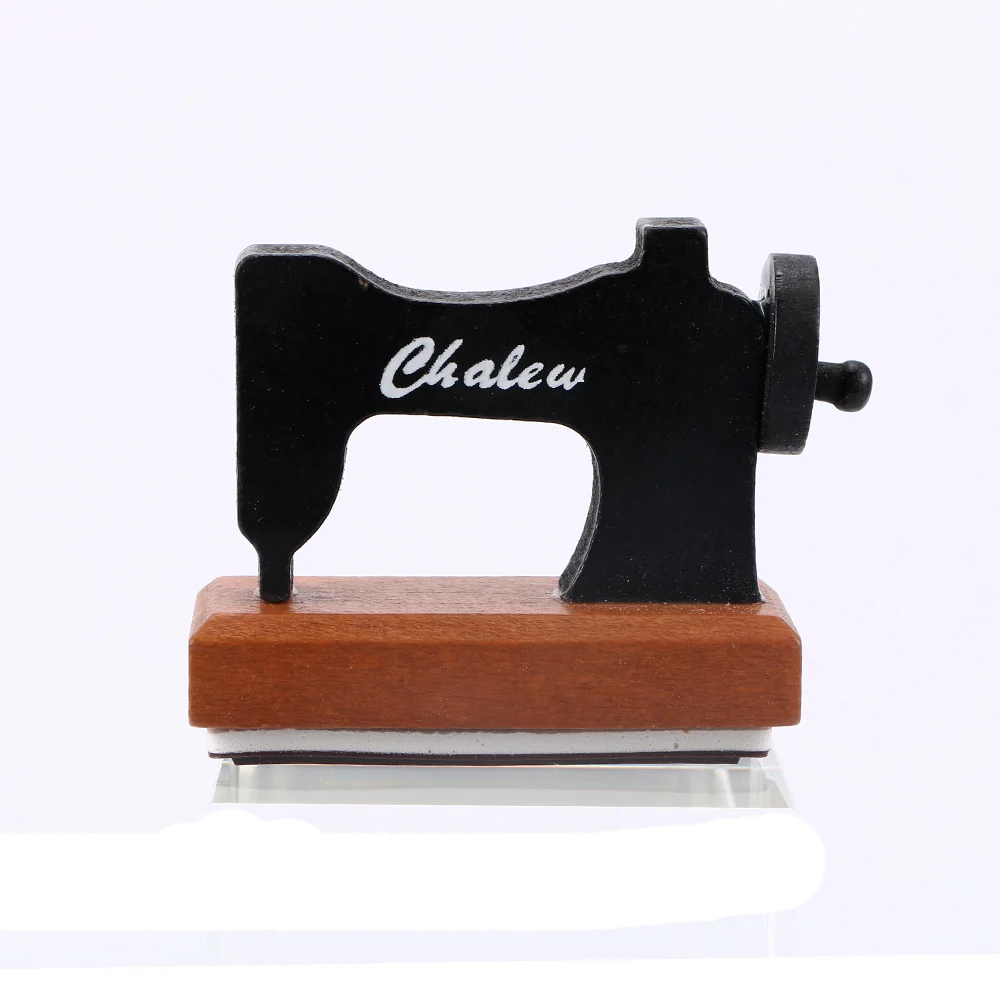 

DIY Happy Birthday Print Stamp Creative Retro Sewing Machine Shape Craft Stamp for Scrapbooking