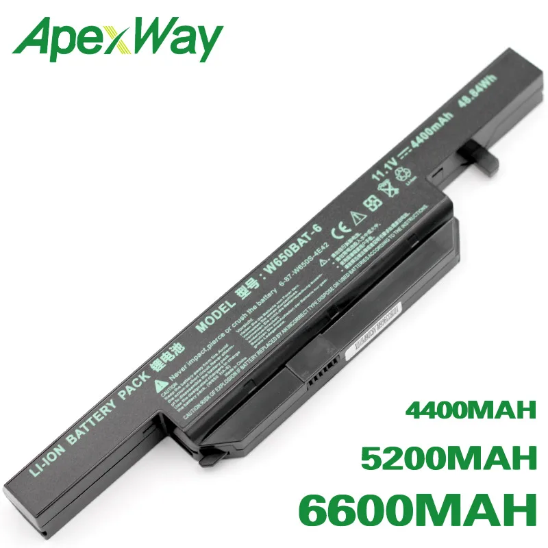

ApexWay W650BAT-6 Battery for clevo 6-87-W650-4E42 K590C-I3 K610C-I5 K570N-I3 K710C-I7 G150S K650D K750D K4 K5 P4