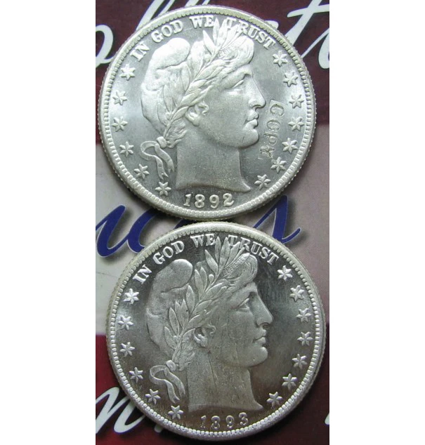 Копия копии 1892/1893 Парикмахерская половина UNC два лица копия монеты