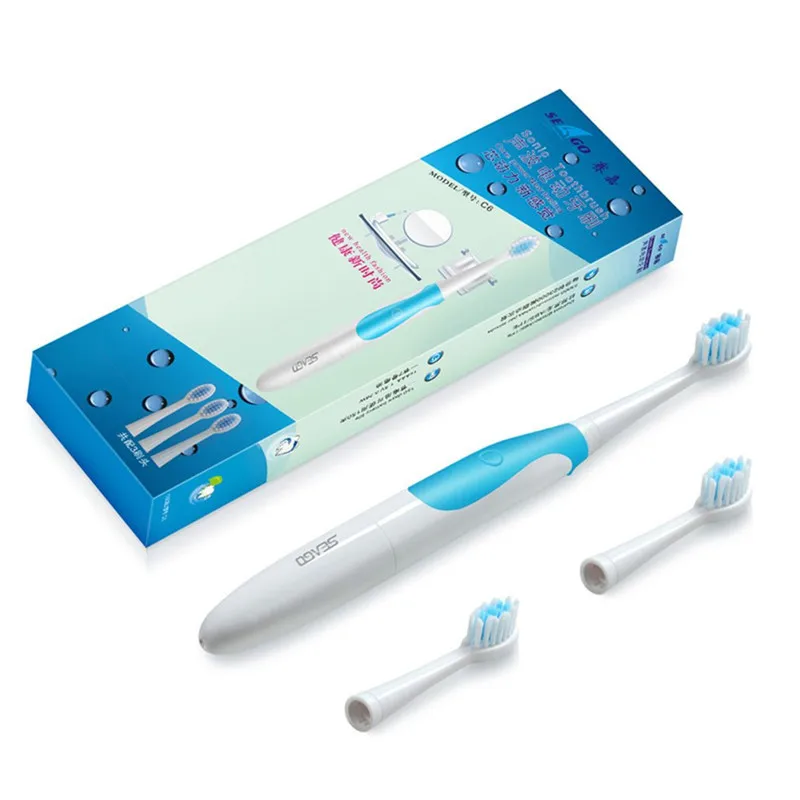Seago SG-906, звуковая электрическая зубная щетка, водонепроницаемая, IPX7, Глубокая чистка, отбеливание зубов, мягкая щетка для ухода за полостью рта для взрослых - Цвет: light blue