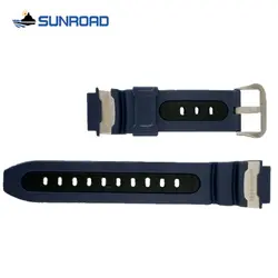 Оригинальный 24 мм синяя силиконовая резина Ремешок Водонепроницаемый спортивный ремешок для наручных часов Sunroad FR716 FR826