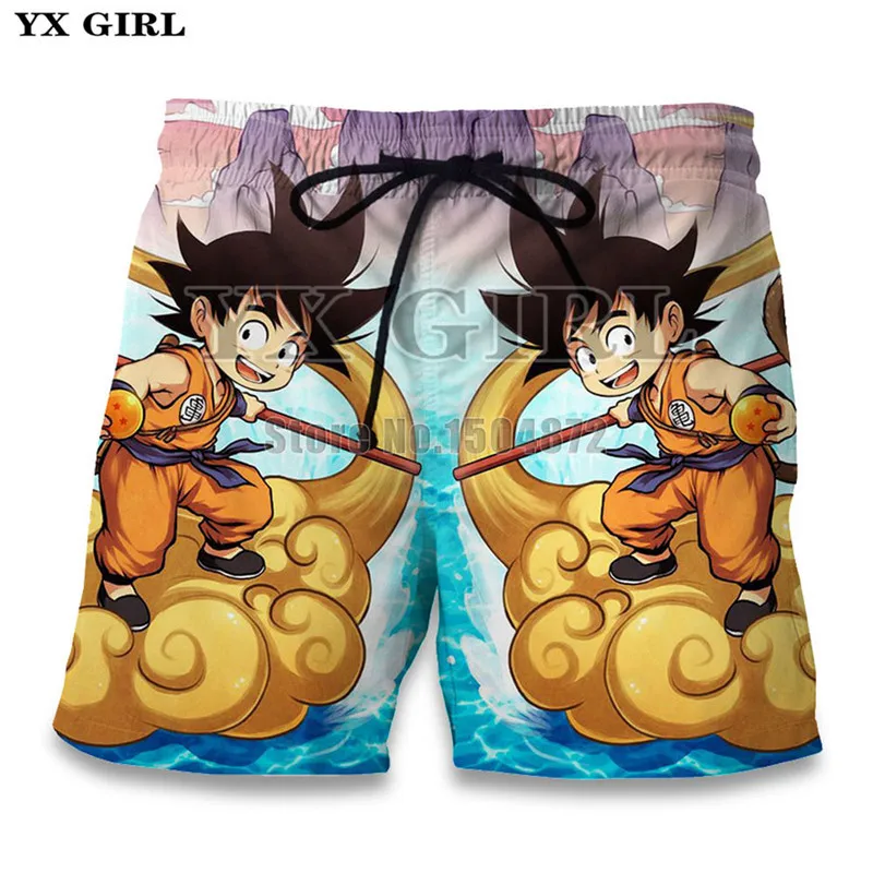 

YX Girl 2018 Summer Dragon Ball Kid Goku Shorts Mens 3d Casual Shorts Men Casual Beach Shorts Trousers Fitness