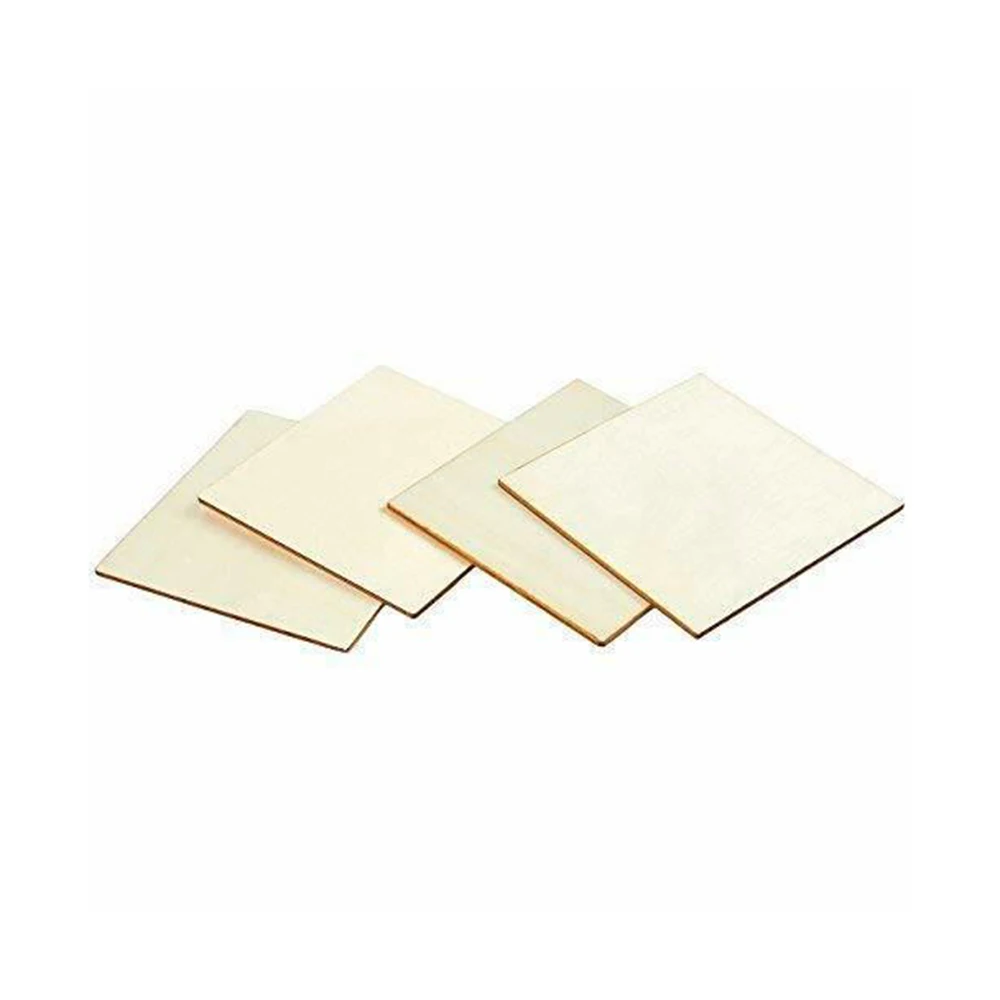 36pcs/set DIY Environmentally Friendly Wooden Sandwich Painting Board Wood Square Craft Log Rounded Square Wooden Chips