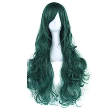 Soowee 20 цветов 80 см длинные вьющиеся женские зеленые черные волосы косплей парик синтетические волосы вечерние аксессуары для волос парики