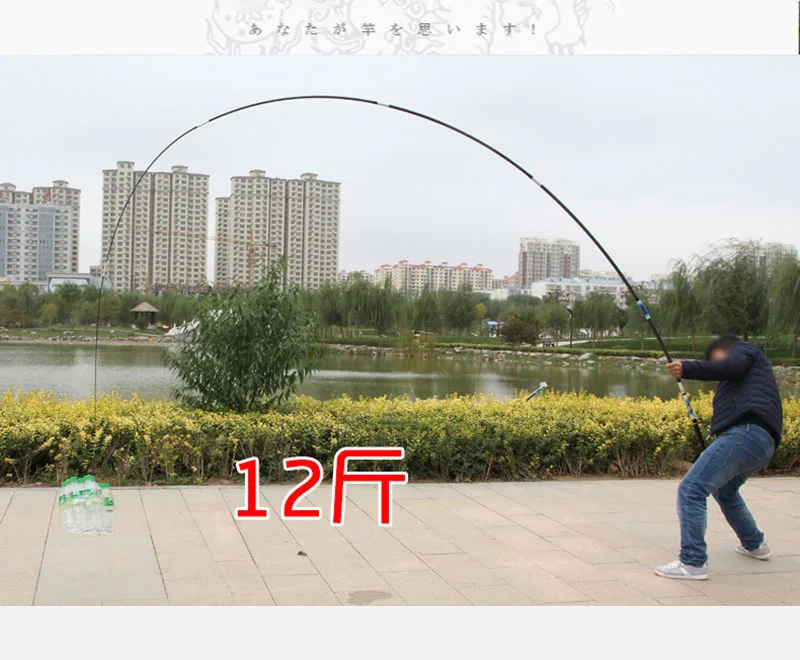 Vara de Pesca Telescópica de Fibra de Carbono Taiwan Ultra-light Carpa Pesca Super Duro Mão Rod B064 19tonal 3.6 M-10 m 13 High Quality Esporte e Lazer