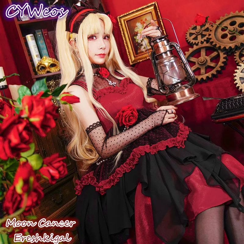

Hot!! Pre-sale Fate/Grand Order FGO Moon Cancer Girlfriend Ereshkigal Cosplay Costume Female Sexy Outfits Dress+Socks+Gloves