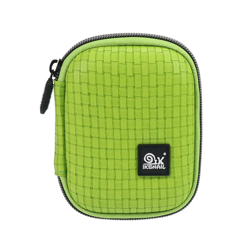 Snailhouse PU простая сумка для наушников Высокое качество мини-гарнитура для хранения наушников чехол для защиты данных зарядный кабель коробка для хранения подарок - Цвет: Зеленый