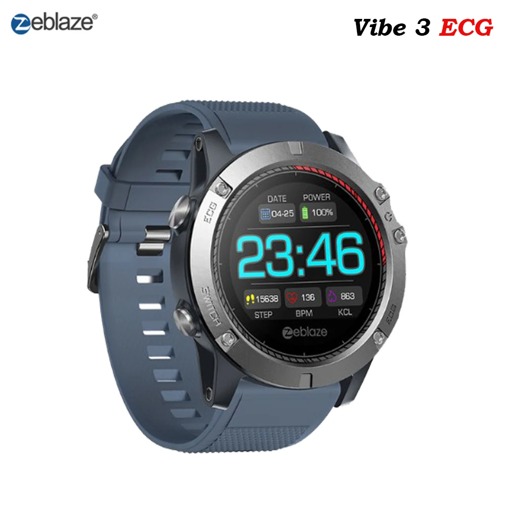 

Zeblaze VIBE 3 ECG Instant ECG on demand Color Display Heart Rate Multi sports Modes Fitness Tracker IP67 Waterproof Smart watch