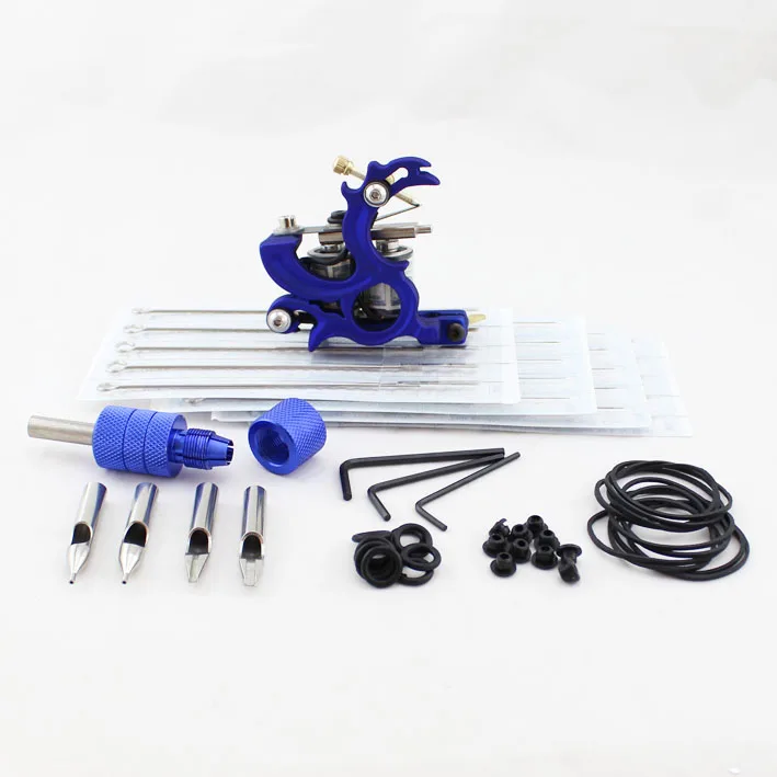 

Professional Coil Starter Machine Set Makeup Machine Tattoo Gun With Needle Grip Stainless Tip Allen Wrench Free Shipping