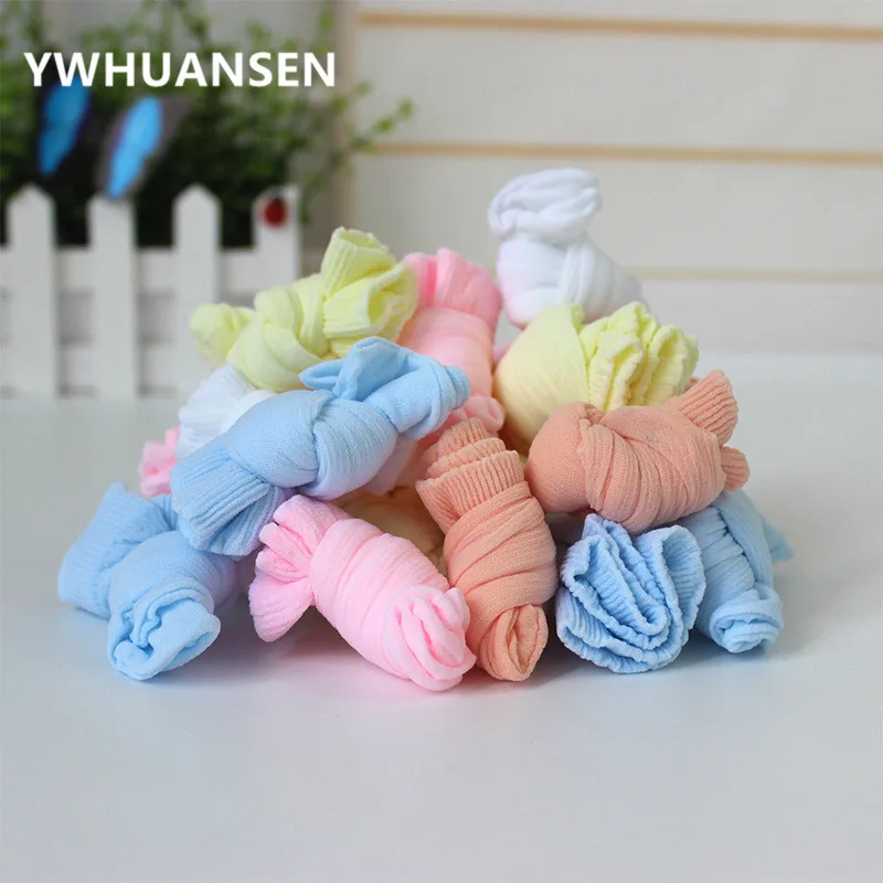 YWHUANSEN 10 парт/лот От 0 до 4 лет весна лето детские носки однотонные для девочек
