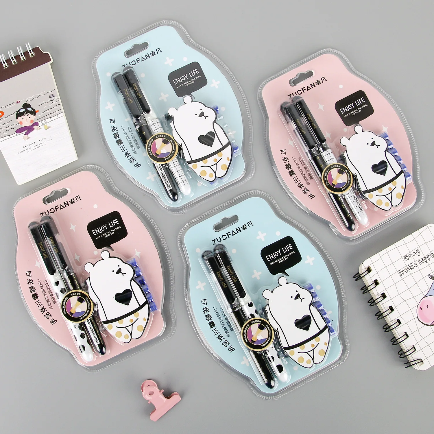 

Cartoon cute ink bag pencil plastic student calligraphy practice word Steel pen