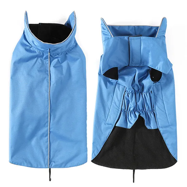Великолепная водонепроницаемая куртка для собак KEK XS-3XL зимняя одежда для больших собак флисовая подкладка светоотражающее пальто для собак эластичный живот - Цвет: blue
