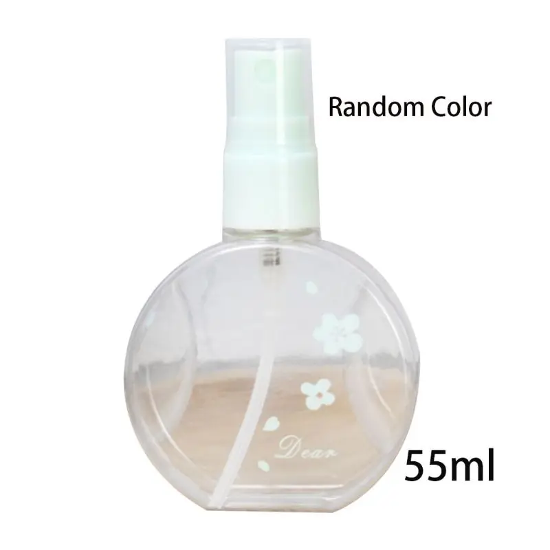 

55ml Creative Floral Printed Clear Plastic Mist Spray Empty Bottle Travel Portable Candy Color Refill Perfume Atomizer Dispenser