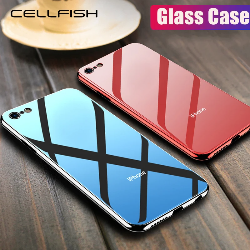 Shockproof Tempered Glass Case for iPhone XR XS MAX 6s 7 8 Plus 7plus 8Plus Coque Soft Silicone Phone Cover for iPhone Case Mask