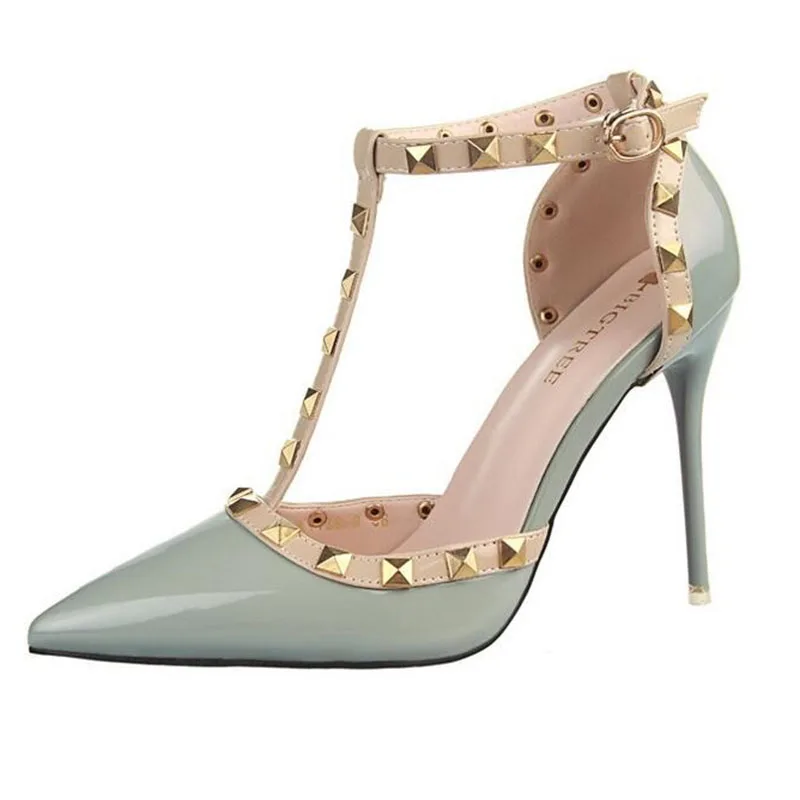 Escarpins femme 2018 туфли лодочки на тонком каблуке с пряжкой ремешке Женская офисная